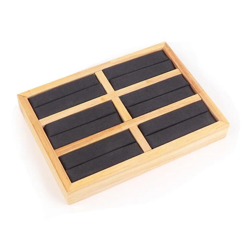 

Log Ring Bracelet Plate Wooden Ring Stand Flannel Jewelry Plate High-End Jewelry Storage Display