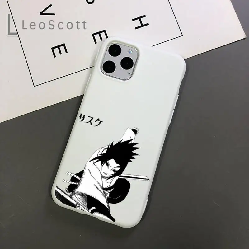 

Anime Naruto Sasuke cute funny Phone Case Candy Color for iPhone 11 12 mini pro XS MAX 8 7 6 6S Plus X 5S SE 2020 XR