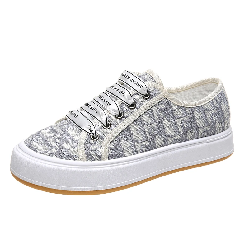 

2022 New Four Seasons Women's Canvas Shoes Denim Outdoor Sports Vulcanized Flat Thick Soled Women Casual Shoes