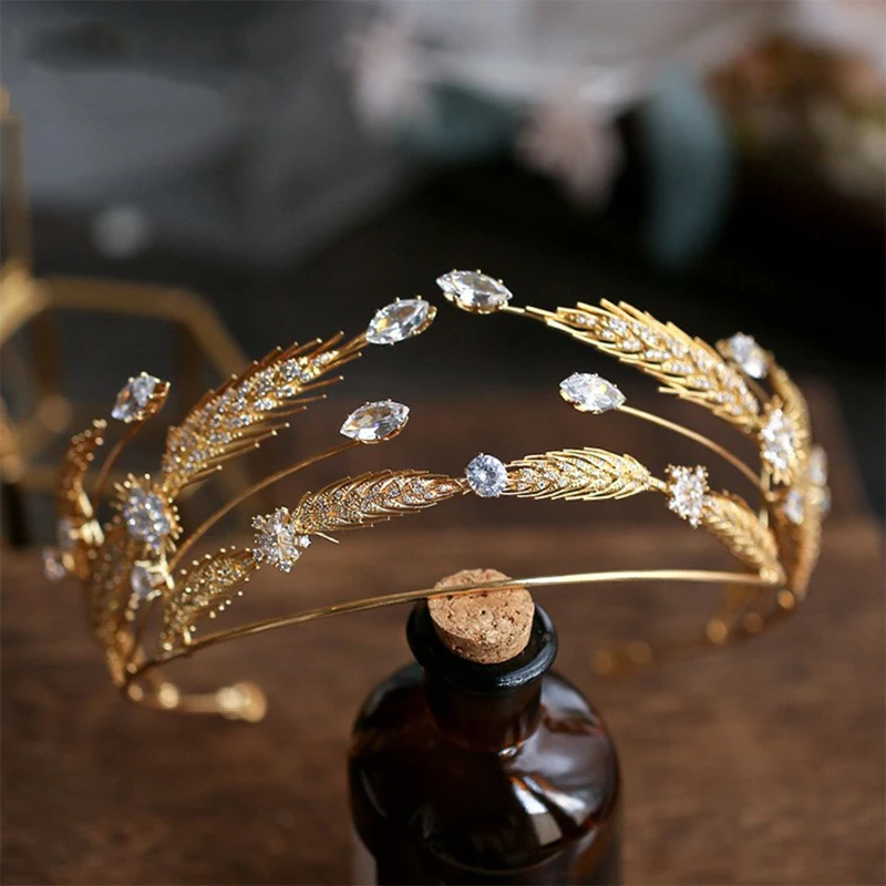 Свадебный ободок для волос HIMSTORY свадебный аксессуар с украшением в виде короны