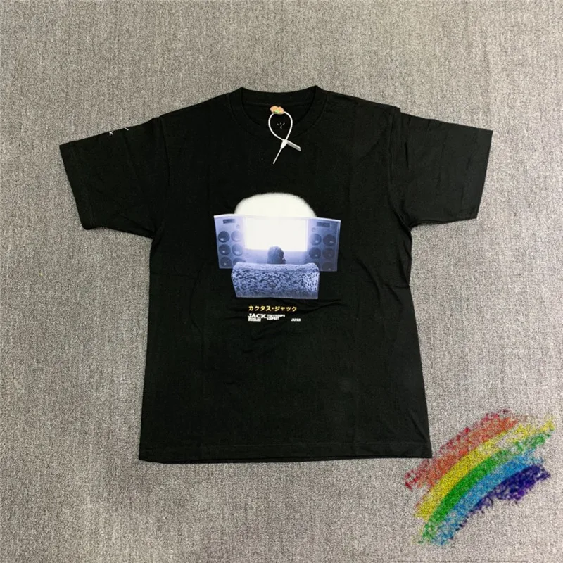 

Travis Scott Cactus Jack Watch TV Photo Printing T-Shirt Men Women 1:1 High Quality Jackboys Tees