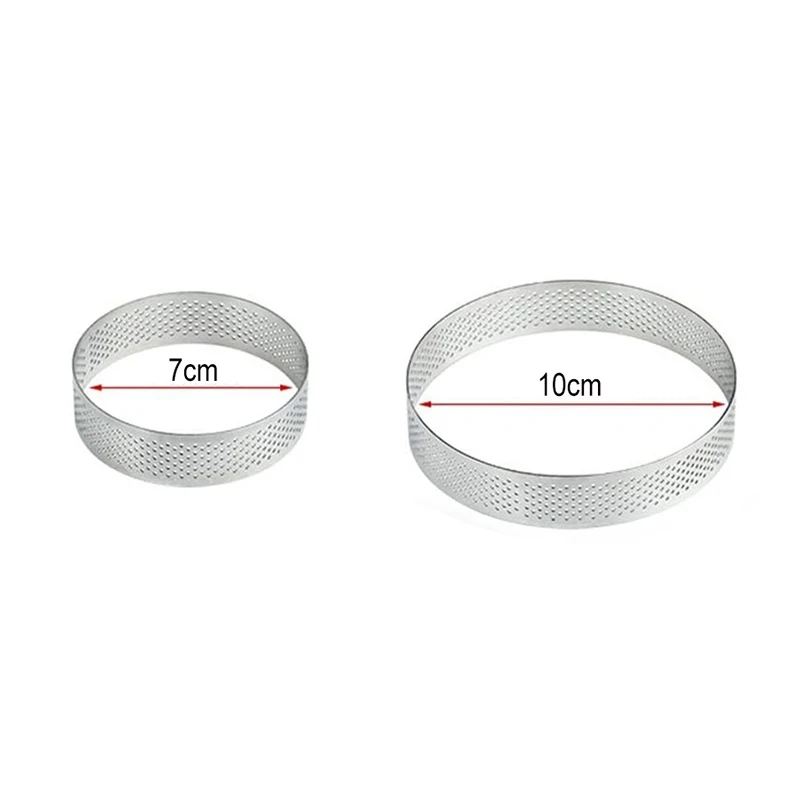 

10 шт. круглые кольца для пирога с отверстиями из нержавеющей стали, форма для фруктов, Пирогов, тортов, муссов, кухонная форма для выпечки