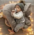 40-80 см большой плюшевый слон Подушка Мягкие плюшевые игрушки для малышей Удобная подушка для ребенка, чтобы боди с принтом Snuggle мягкий спальный подушка под спину