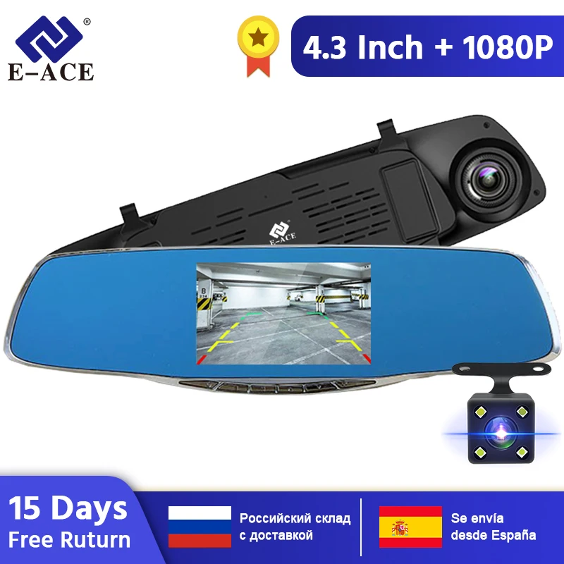 E ACE A19 Автомобильный видеорегистратор Камера Зеркало заднего вида авто Dvrs