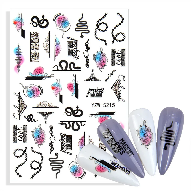 

2021 NEW Nail Decals Adhesive Stickers Sexy Lips Tongue Makeup Girls Sliders Decoration Manicure Wraps Tattoo Modern Cool Girl