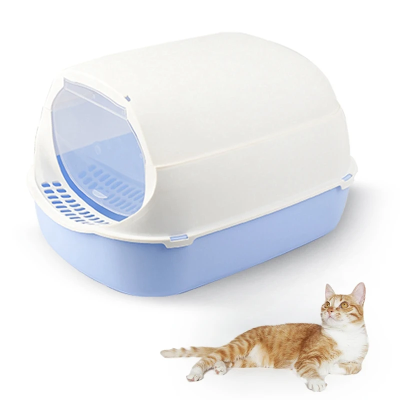

1Pcs Pet Toilet Anti-Splash Cat Litter Box Plastic Hooded High Walls Potty Box Pet Litter Pan Cat Bedpan Pet Toilet Cat Supplies