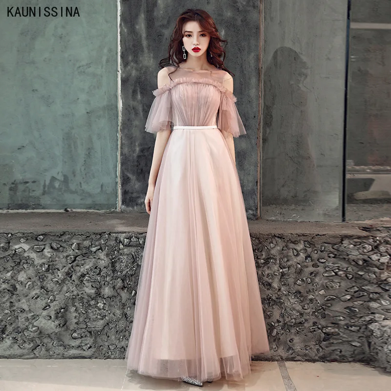 

Женское банкетное вечернее платье, длинное элегантное платье из тюля, трапециевидного силуэта