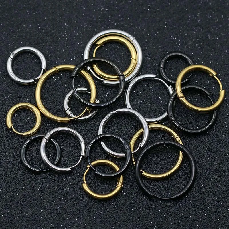 

Модные серебряные розовые золотые черные 316 из нержавеющей стали круглые серьги-обруч серьга кольцо для женщин девушек
