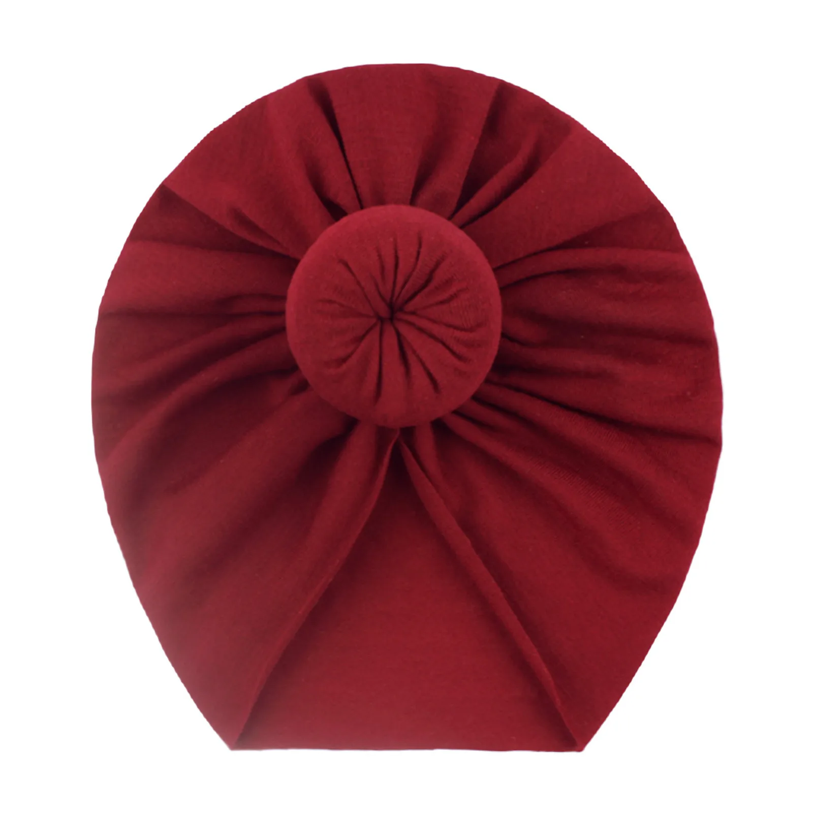 Шапка-тюрбан для новорожденных хлопковая однотонная на зиму #0210 - купить по