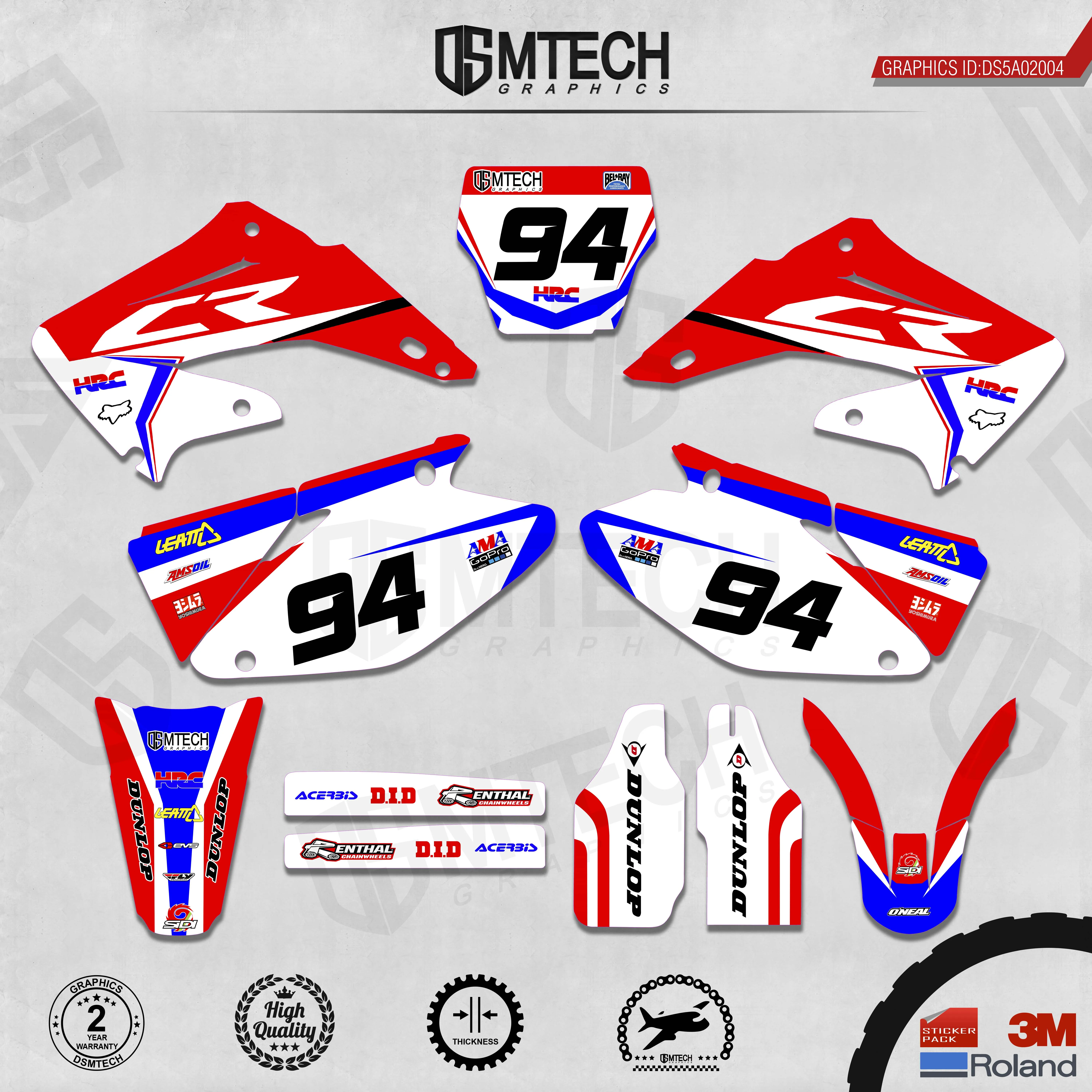 DSMTECH Customized Team Graphics Backgrounds Decals 3M Custom Stickers For 2002-2004 2005-2007 2008-2010 2011-2012 CR125-250 004