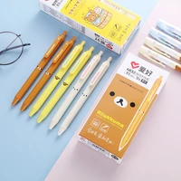 12pcsbox kawaii japanese anime rilakkuma mechanical gel ink pens all needle neutral pen cute stationery school writing supplies