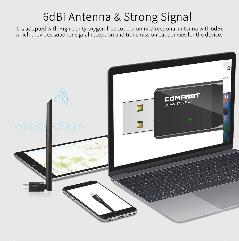 Бесплатный драйвер Comfast беспроводной WiFi адаптер Wifi антенна 6dBI 150Mbps беспроводная