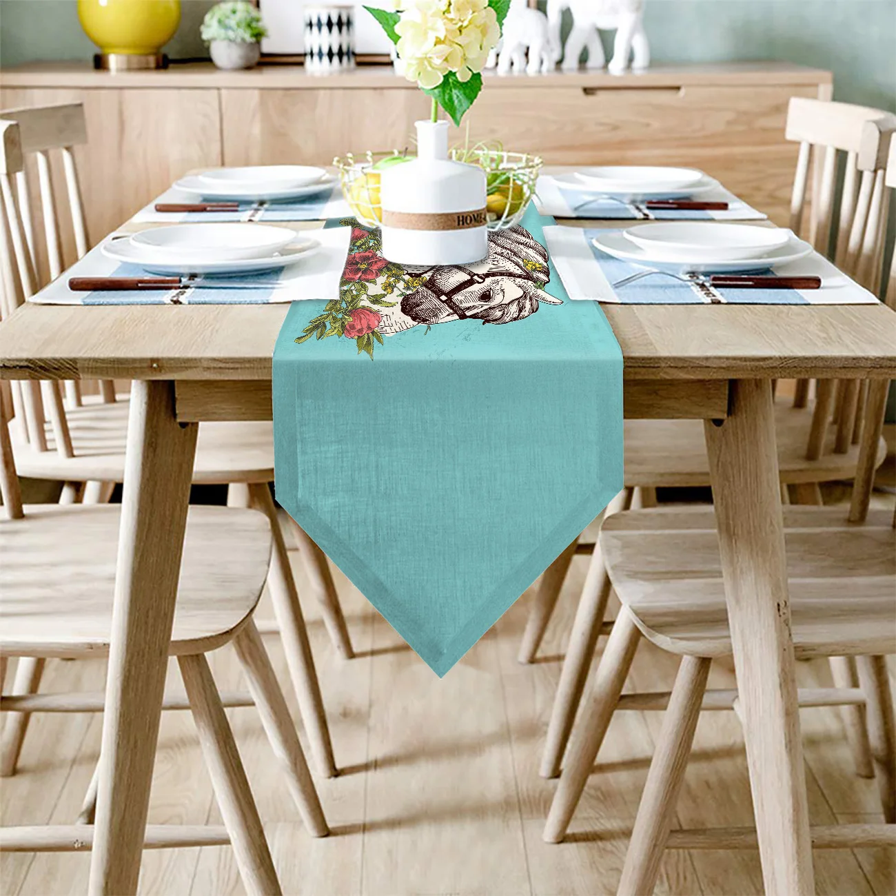 Animal Bohemian Style White Horse Tablecloths Tablerunner Decoration Holidays Wedding Table Runner Small Long Stain | Дом и сад