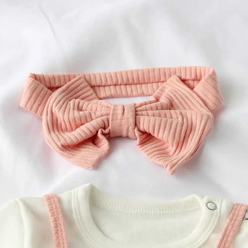 3 предмета весеннее платье для малышей + комбинезон бант повязка на голову