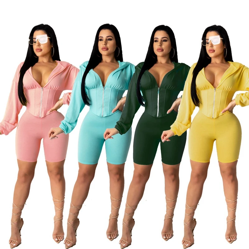 

Костюм спортивный женский осенний, с капюшоном и длинным рукавом, на молнии