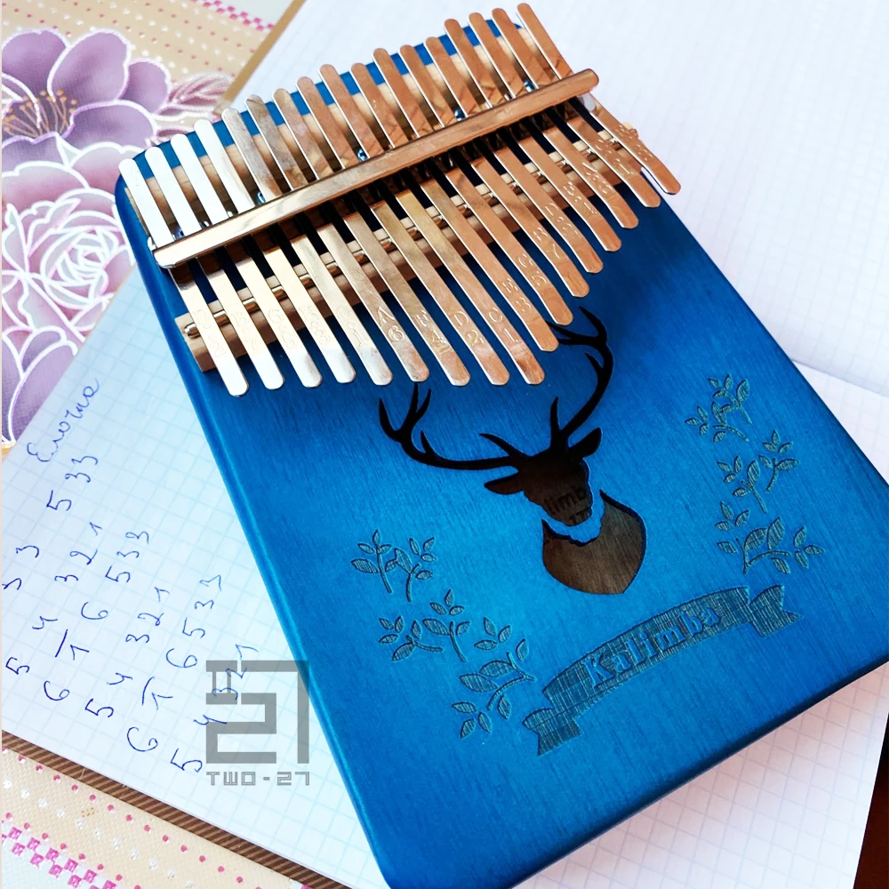 Калимба в африканском стиле 17 клавиши кнопки игрушечное пианино Likembe Mbira барабан