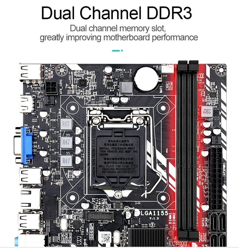 Комплект материнской платы H61 LGA 1155 с процессором i3 2120 H61M десктопная материнская