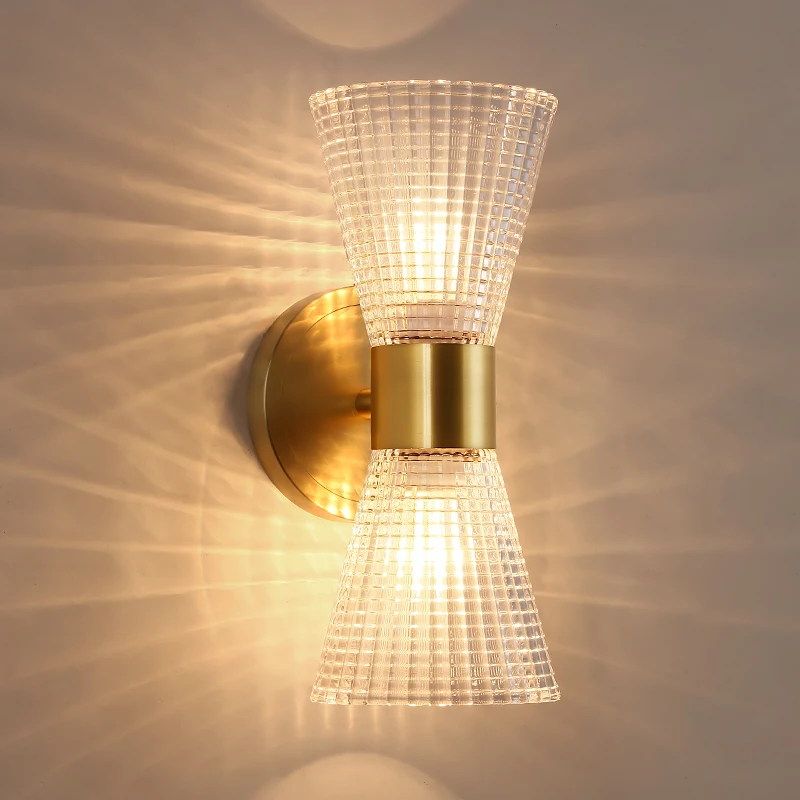 Креативная медная настенная лампа роскошный светодиодный прикроватный