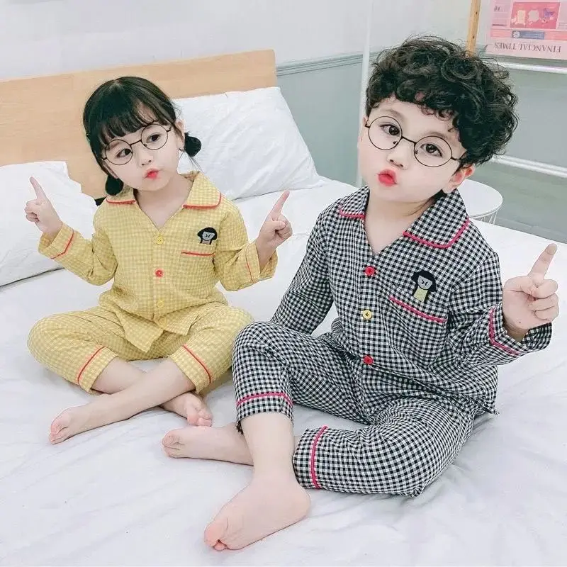 

Pijamas florecientes traje para niños niñas modelos de primavera y otoño niñas ropa de hogar para niños de manga larga cardigan