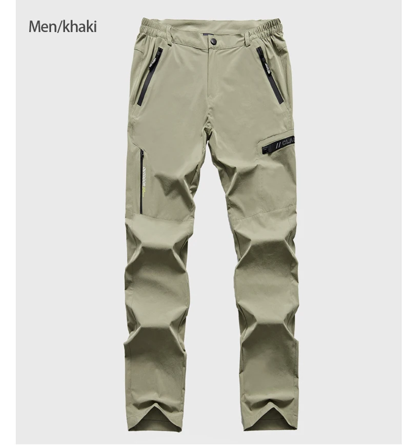 men khaki TRVLWEGO брюки для походов на открытом воздухе для мужчин и женщин треккинг стрейч быстросохнущие водонепроницаемые дышащие брюки для альпинизма и рыбалки - Цвет: men khaki