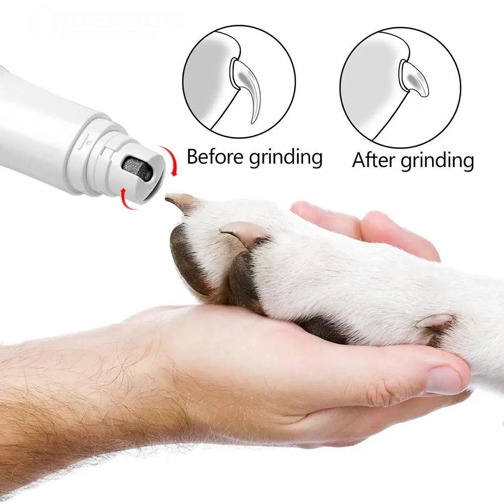Electric Pet Nail Grinder Painless File Trimmer Polisher Professional Grooming Tool Dogs Cats Claw Paws Clipper For Dog | Дом и сад