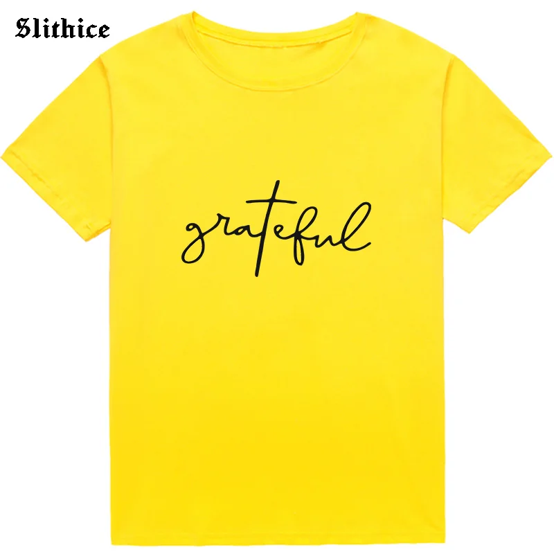 GRATEFUL футболка Hipster Женский Летний Топ Tumblr рубашки с забавным принтом букв