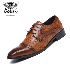 Мужские повседневные кожаные туфли, броги, резные деловые классические туфли, модные кожаные туфли на шнуровке, европейские размеры 38-44