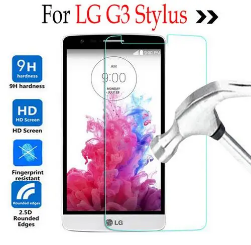 

9H Tempered Glass Full For LG G3 Stylus G3Stylus D850 D85 D690 D693 Screen Protector Cover Front Guard Film Protective Film HD