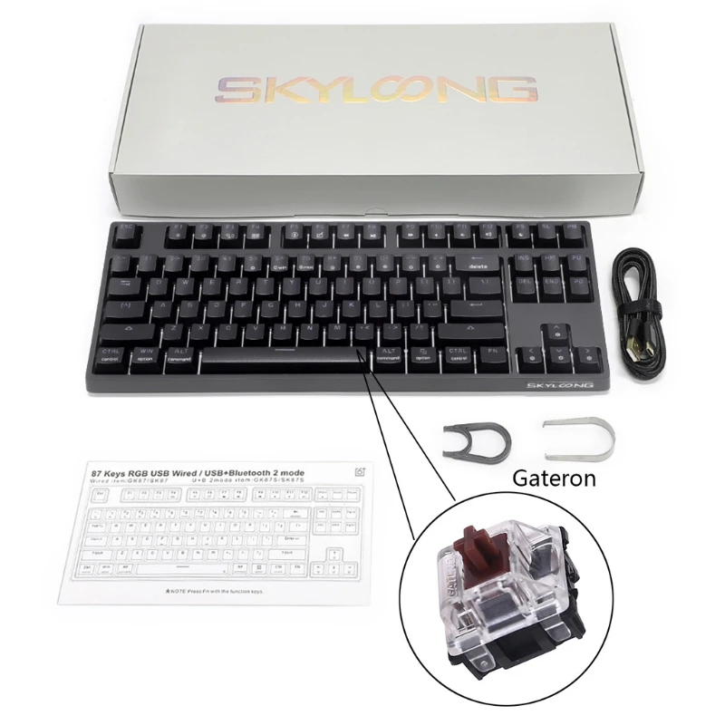

87Keys Wired Keys Gateron Optical Switch RGB Backlight Programmable Mechanical Gaming Keyboard Gateron Optical SK87