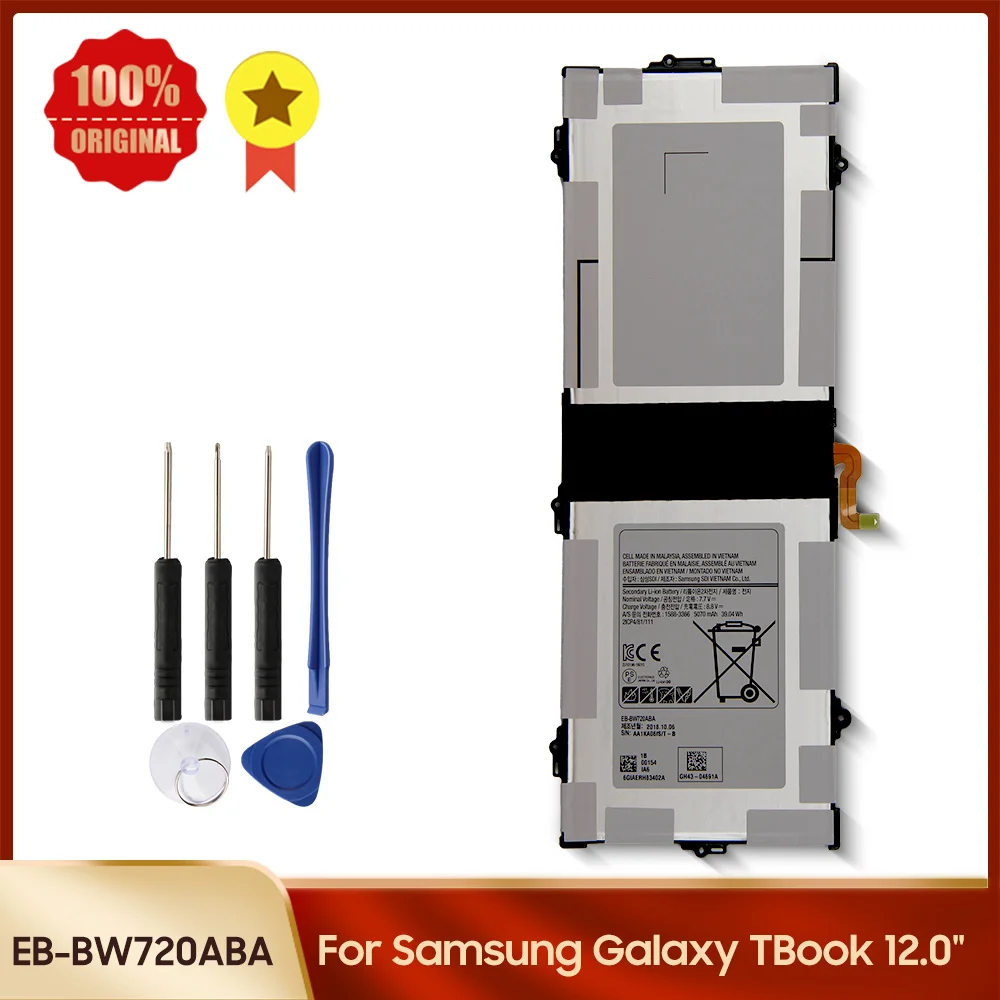 

Оригинальная батарея для ноутбука EB-BW720ABA EB-BW720ABE для Samsung Galaxy TBook 12,0 "12 дюймов Оригинальные запасные батареи 5070 мАч