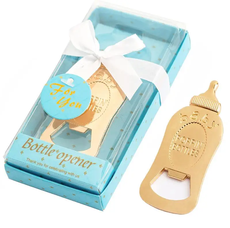Bottle Opener Baby Shower Party Favors Gifts Giveaway Decorations Souvenirs for Guest Pink Blue Gold 25pcs