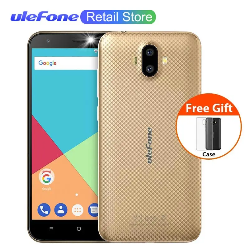 Смартфон Ulefone S7 5 0 дюймов HD MTK6580 четыре ядра три слота двойная камера заднего вида 1