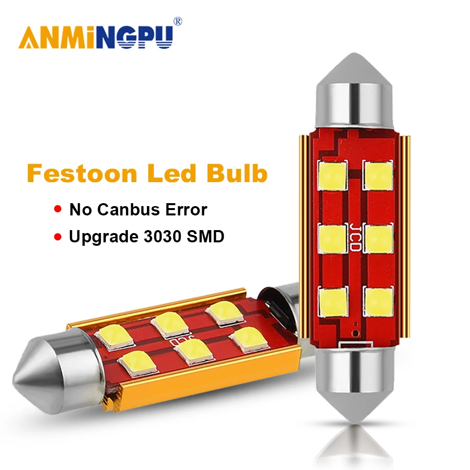 ANMINGPU сигнальная лампа C5W Led C10W лампы типа фестон Canbus 31 мм 36 39 41 3030SMD внутренние для