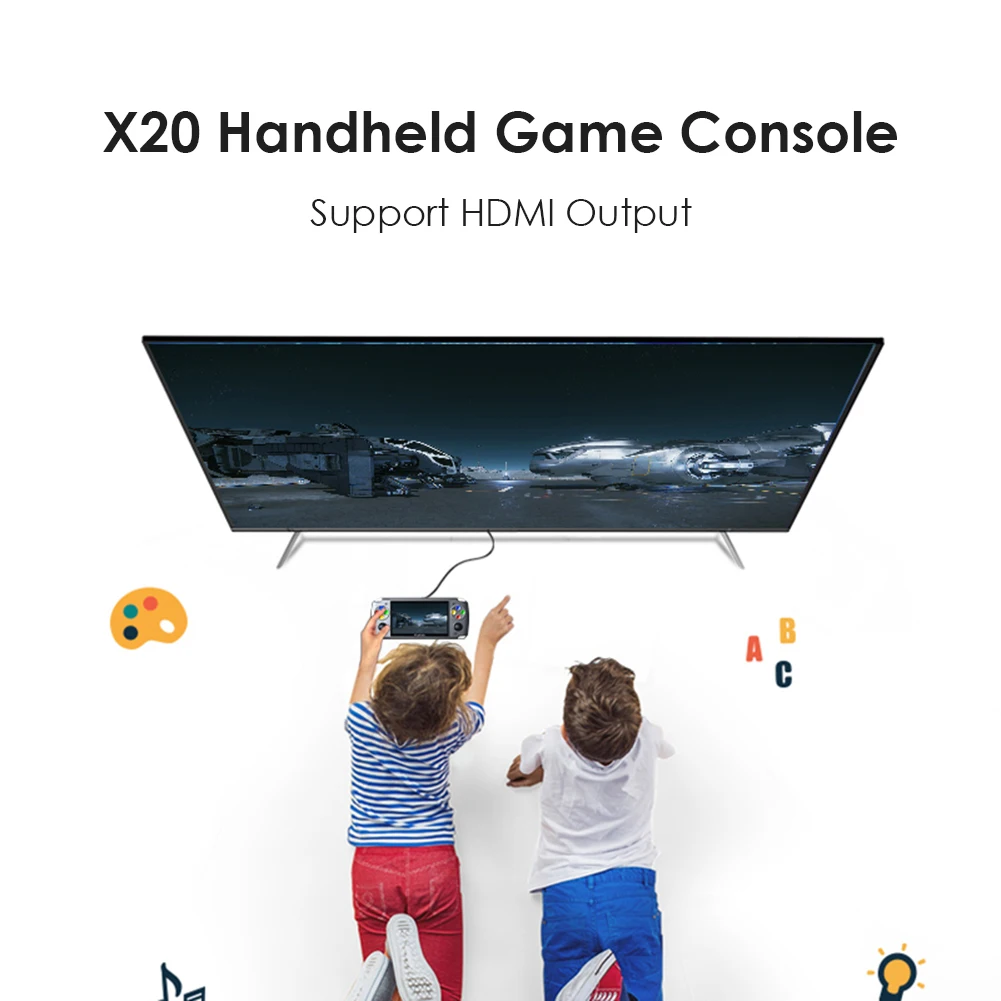 

POWKIDDY X20 Portable Pocket Game Console Built-in 3599 Video Games Linux Retro Classic Handheld Game Player