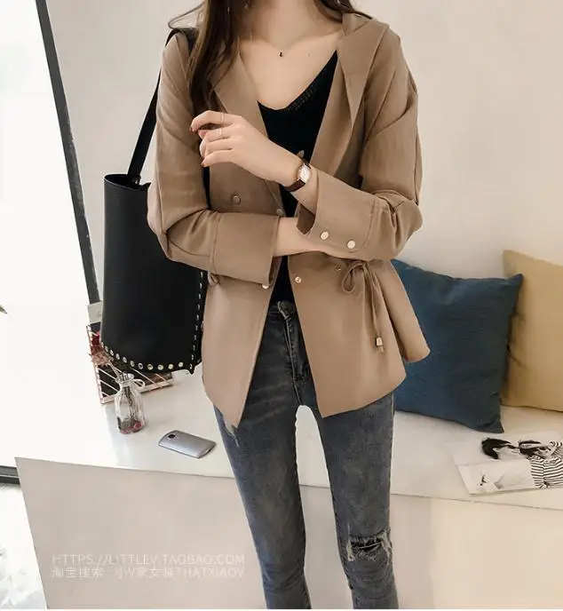 

Women's new 2020 loose hooded windbreaker women's mid-length casual long-sleeved cardigan jacket