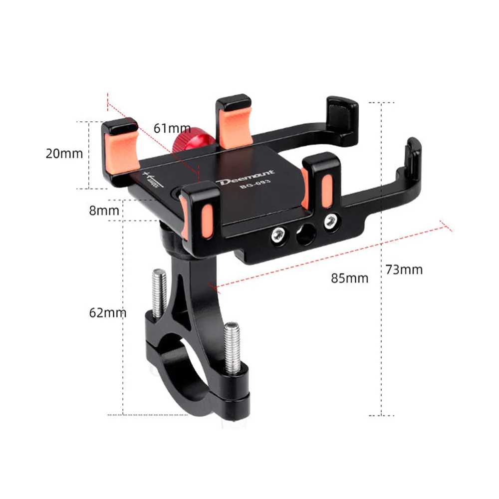 

Bicycle Accessories Aluminum Alloy Handlebar Mobile Phone Holder Suitable 60-100 Mm Wide Mobile Phones Portable Adjustablle -40
