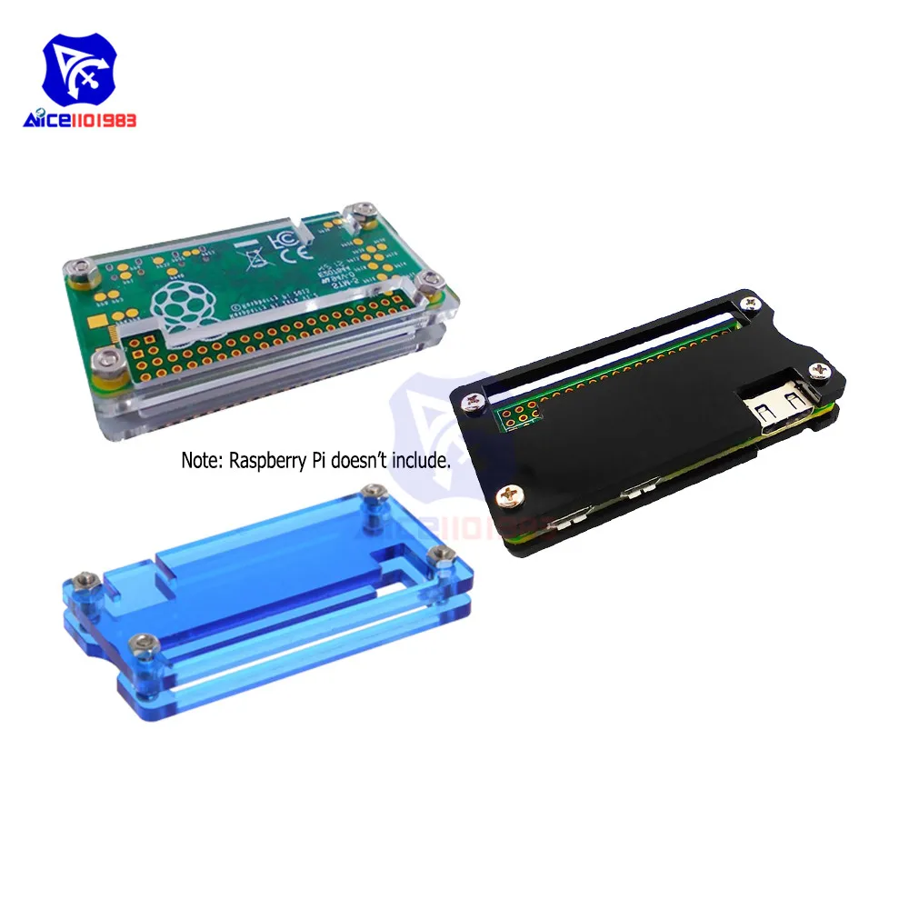 Акриловый чехол diymore прозрачный синий и черный для хранения Raspberry Pi Zero|box transparent|box