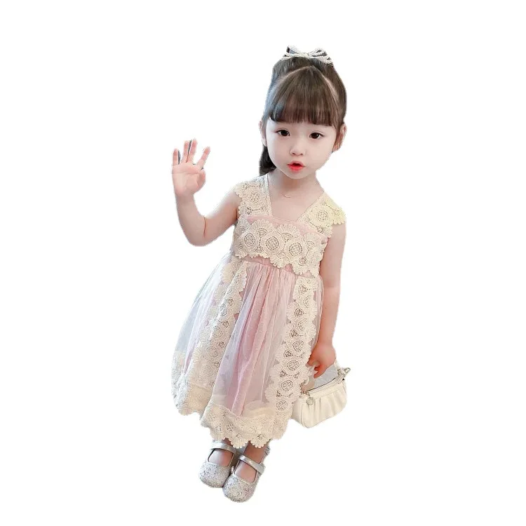 

Children's Clothes Girls Dresses Baby Girls Clothes Kids Summer Princess 2021 New Lace Mesh Child Lolita Skirt Boutique Cute