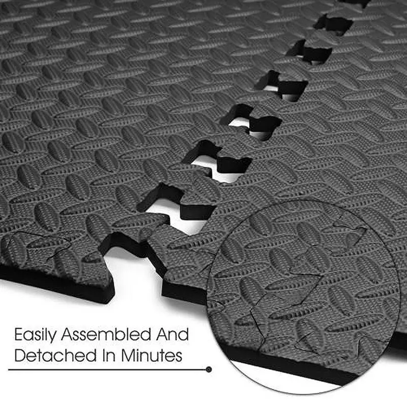 12pcs EVA Foam Leaf Grain Tiles Non Slip Mat Health Fitness Interlocking Floor Protective Cushion for Gym Dance Workouts | Дом и сад