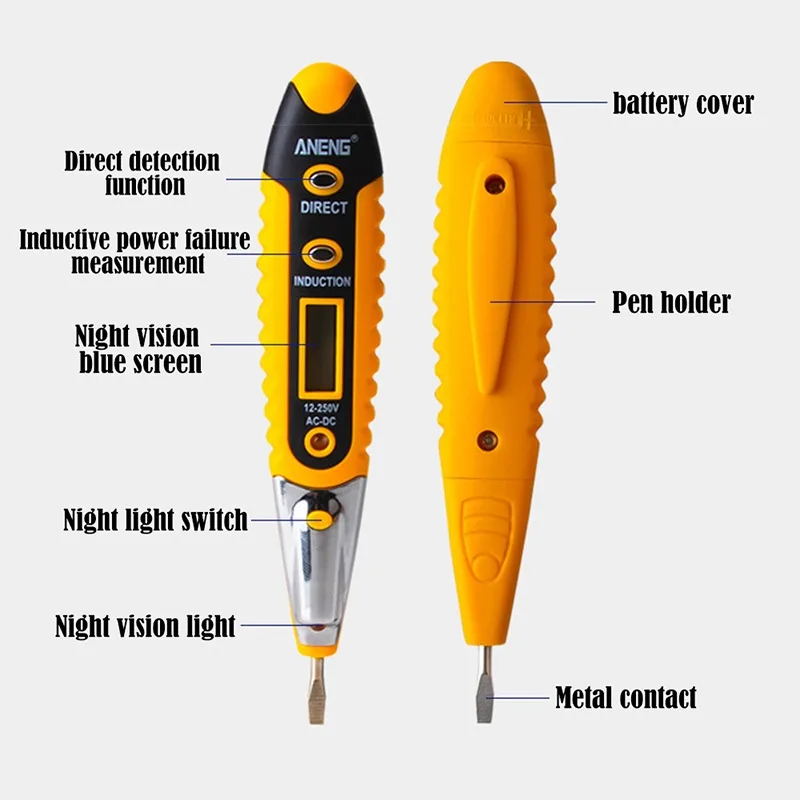 

Electricity Detector Tester Pen Electric Voltage LCD Display Voltage Detector Test Pen for Electrician Tools