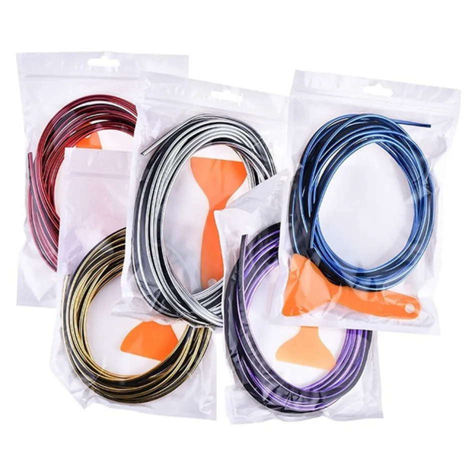 

2022NEW 5 Meters Car Styling Universal DIY Flexible Interior Decoration Molding Trim Strips Auto Door Edge Sticker