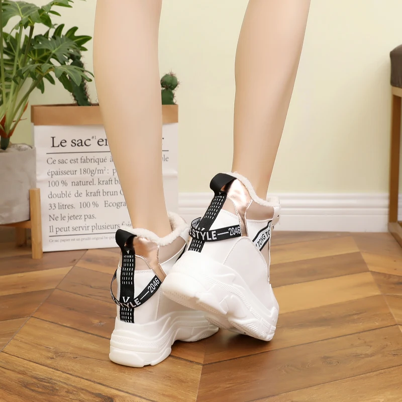 Женские зимние ботинки; кроссовки на платформе; zapatos de mujer; белые сапоги; Брендовая обувь