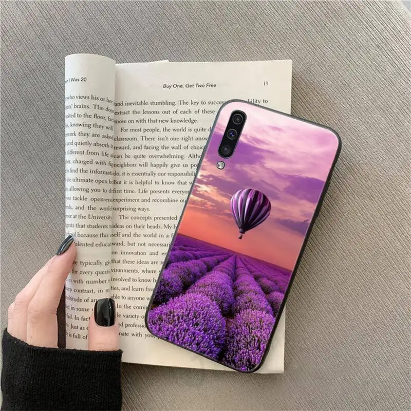 

Romantic simple lavender Purple flowers Phone Cases For Samsung galaxy S 9 A 10 21 30 31 40 50 51 71 s note 20 j 4 2018 plus