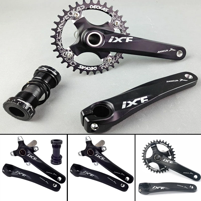 

IXF MTB Road Bike Bicycle Crankset BCD104 Cranks Arm & Bottom Bracket &Chainring Bicycle Crank Chainwheel