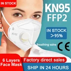 6 слоев KN95 FFP3 маска для лица унисекс маска с воздушным клапаном безопасности FFP2 респиратор Auti-пылезащитные маски для рта