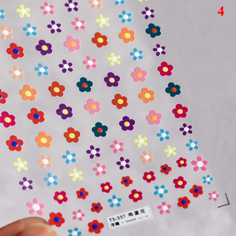 

Colorful High Quality Manicure Nail Transfers Stickers Spring Small Daisy Chrysanthemum Cartoon Flower Nail Art Decorations
