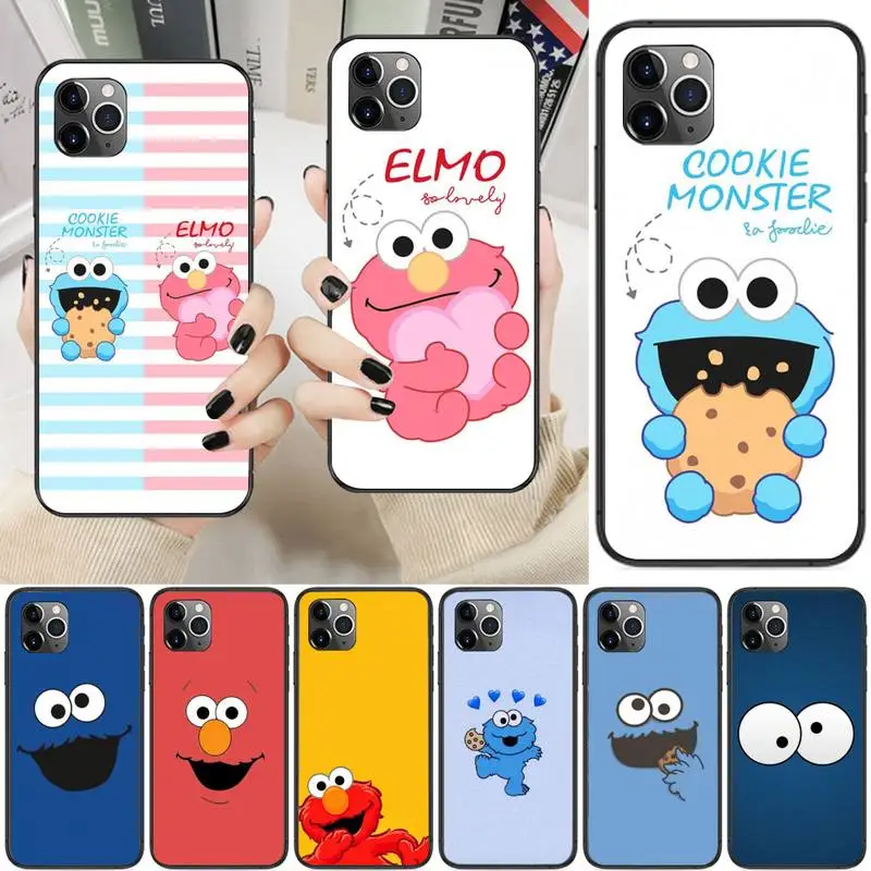 

Sesame-Street-Cookies Monster Elmo Phone Case For iPhone 13 12 11 Pro Max 11 XR XS Max X 8 7 6 5 SE 2020 Fundas Cover
