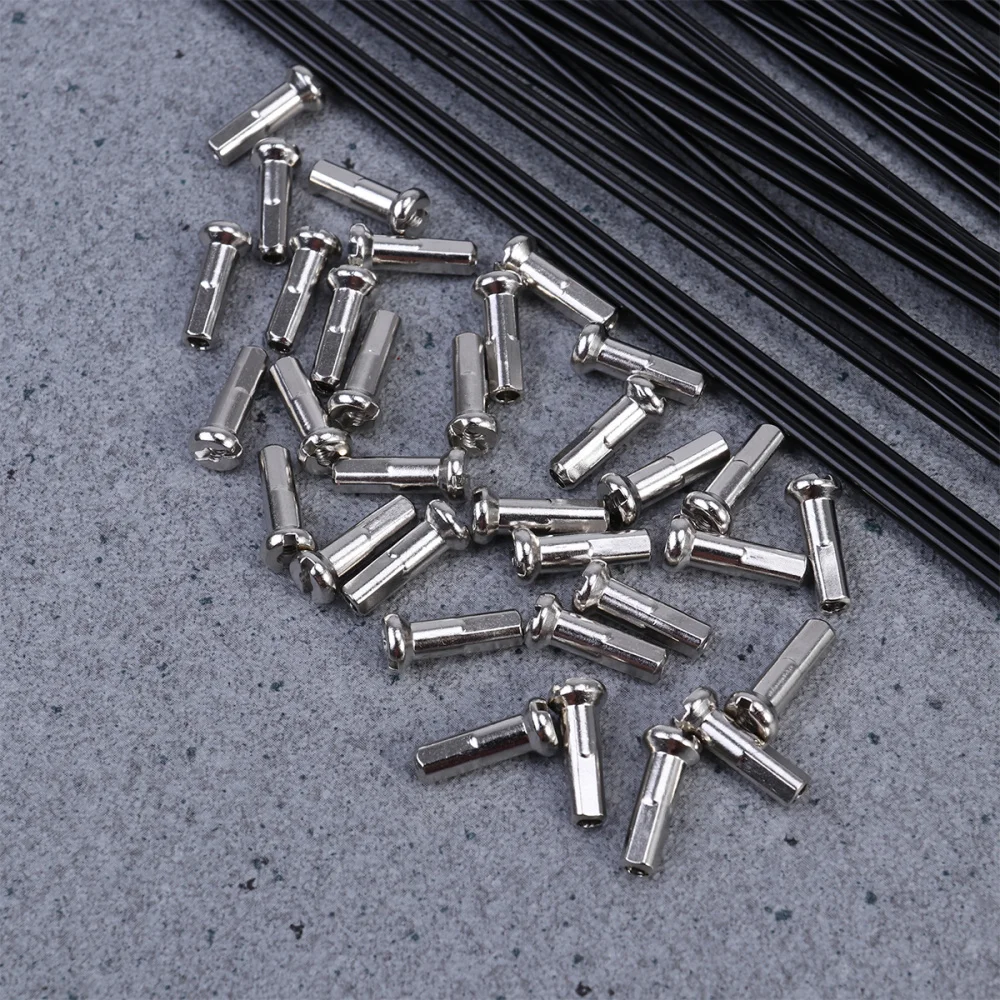 

36Pcs 14G J Bend Mountain Bike Steel Spokes Bike Spokes and Nipples 260mm