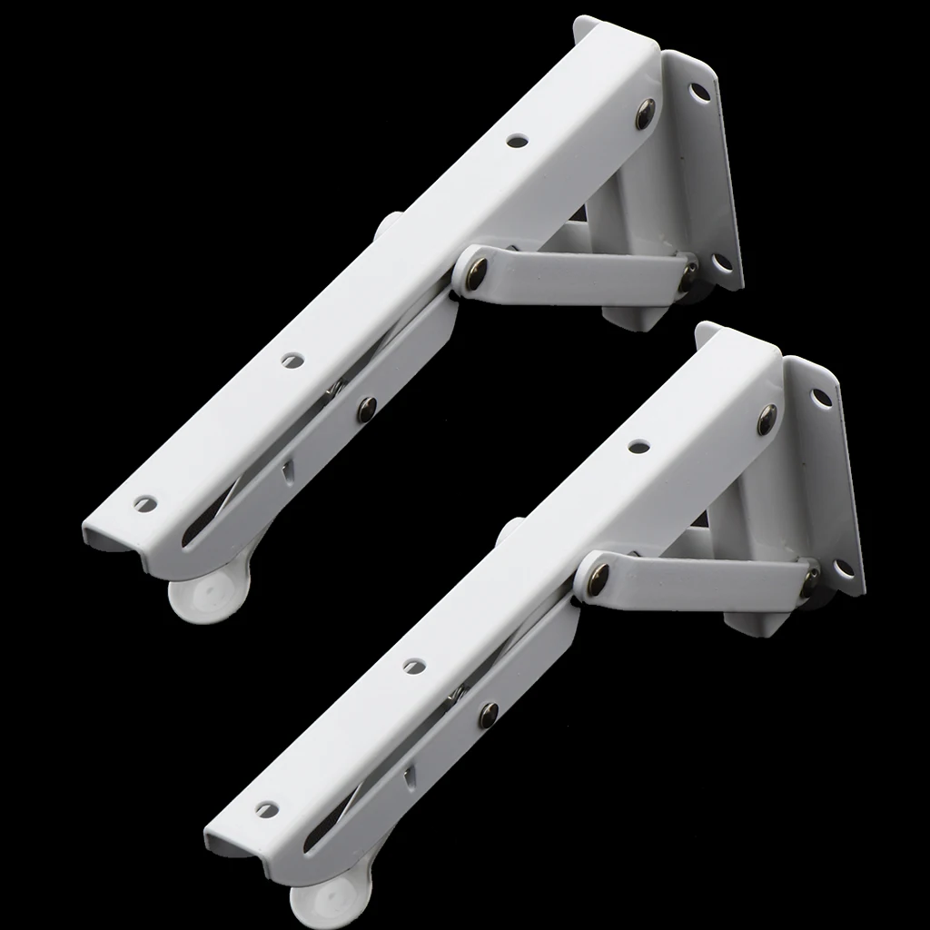 

2Pcs Folding Movable White Shelf Bracket K Type Triangle Spring Steel Bracket Decorative Metal Shelf Brackets