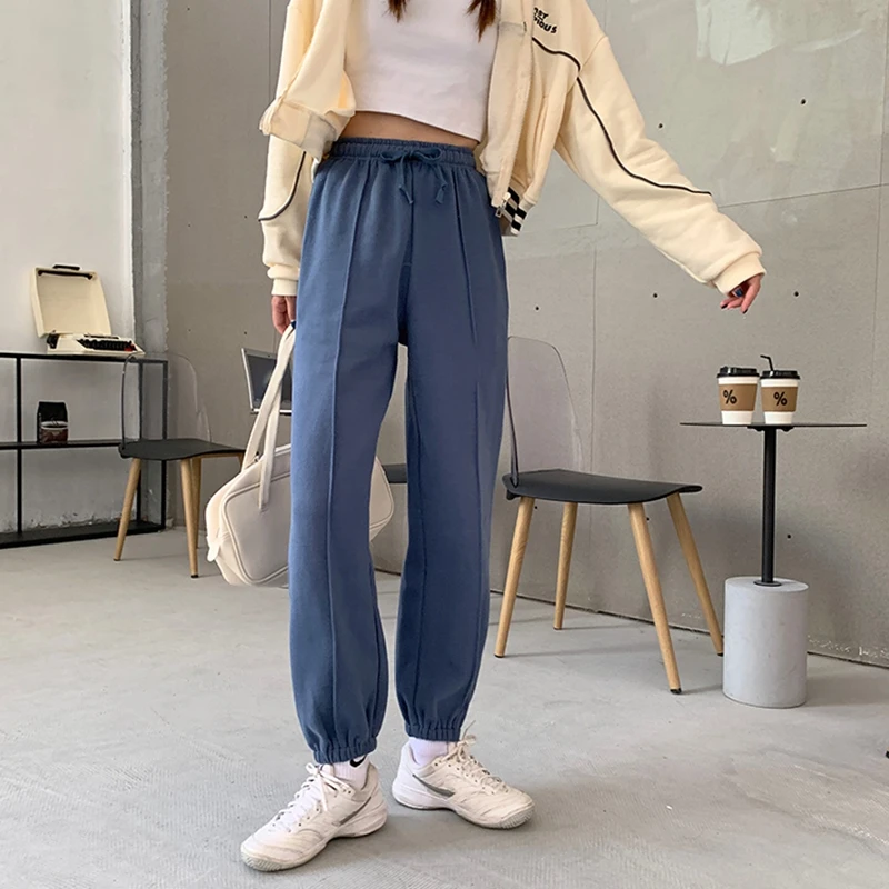 

WITHZZ Winter Trousers Asian Size Women's Loose Casual Elastic Waist Fleece Thick Pants